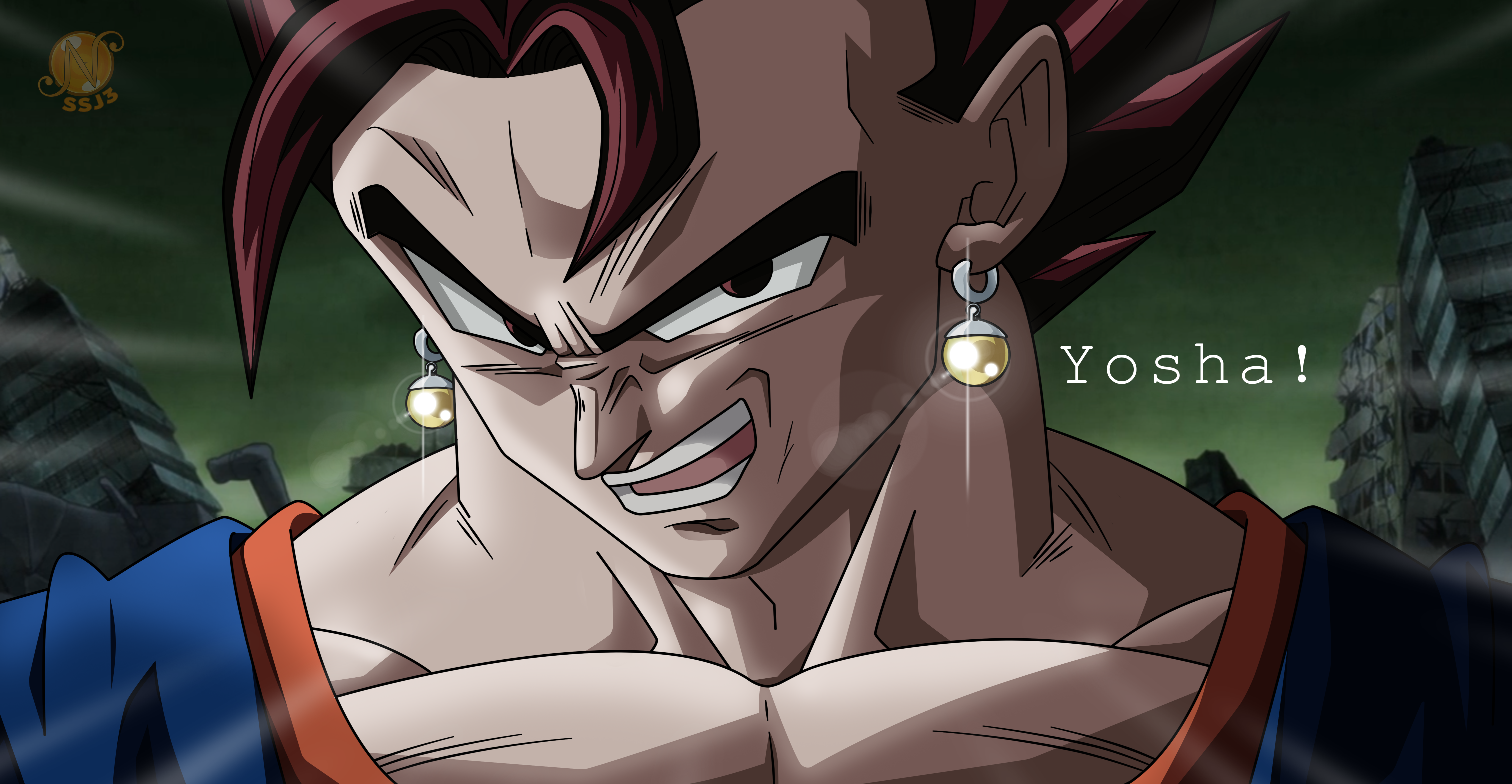 gogeta and broly (dragon ball and 2 more) drawn by takahashi_yuuya