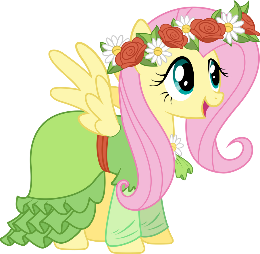 Fluttershy in her dress by TechRainbow