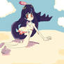 Filia and Samson at the beach.