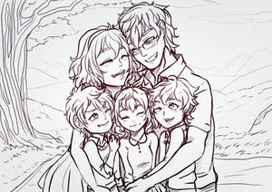 paypal commissiom : family lineart