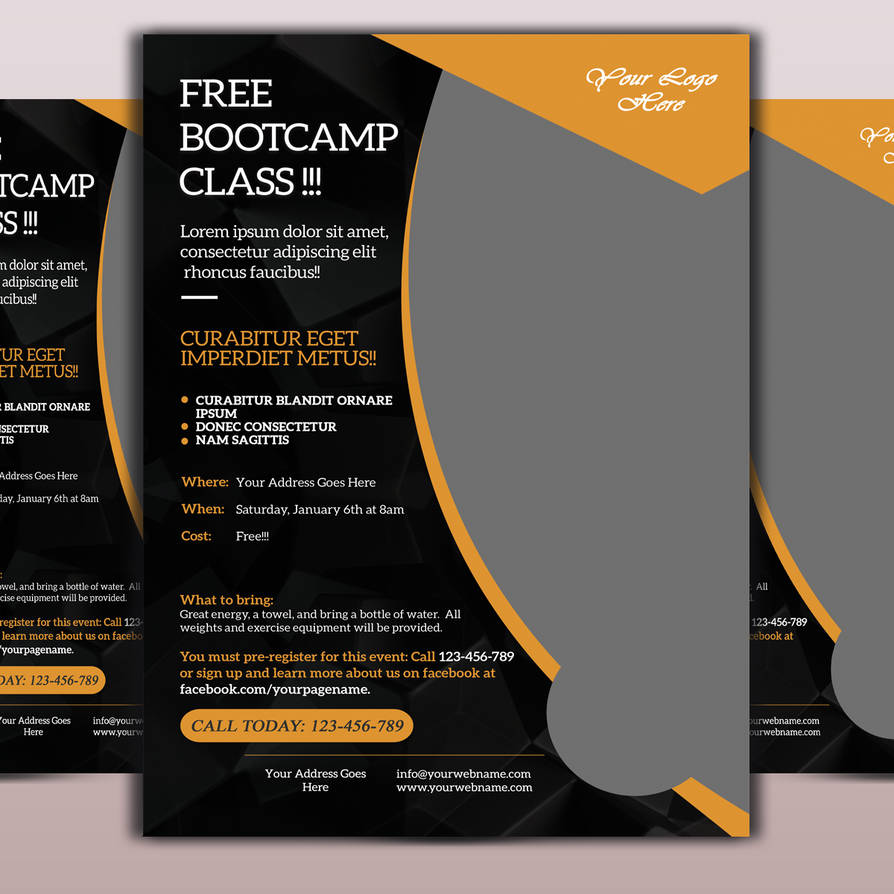 Bootcamp Fitness Flyer by SolaSingar on DeviantArt Within Fitness Boot Camp Flyer Template