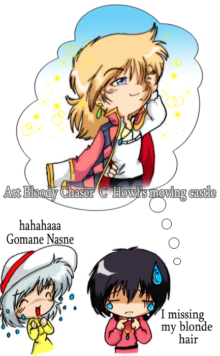 wallpapers Fanart Howl's Moving Castle Howl Black Hair moving castle chibi by bloodychaser