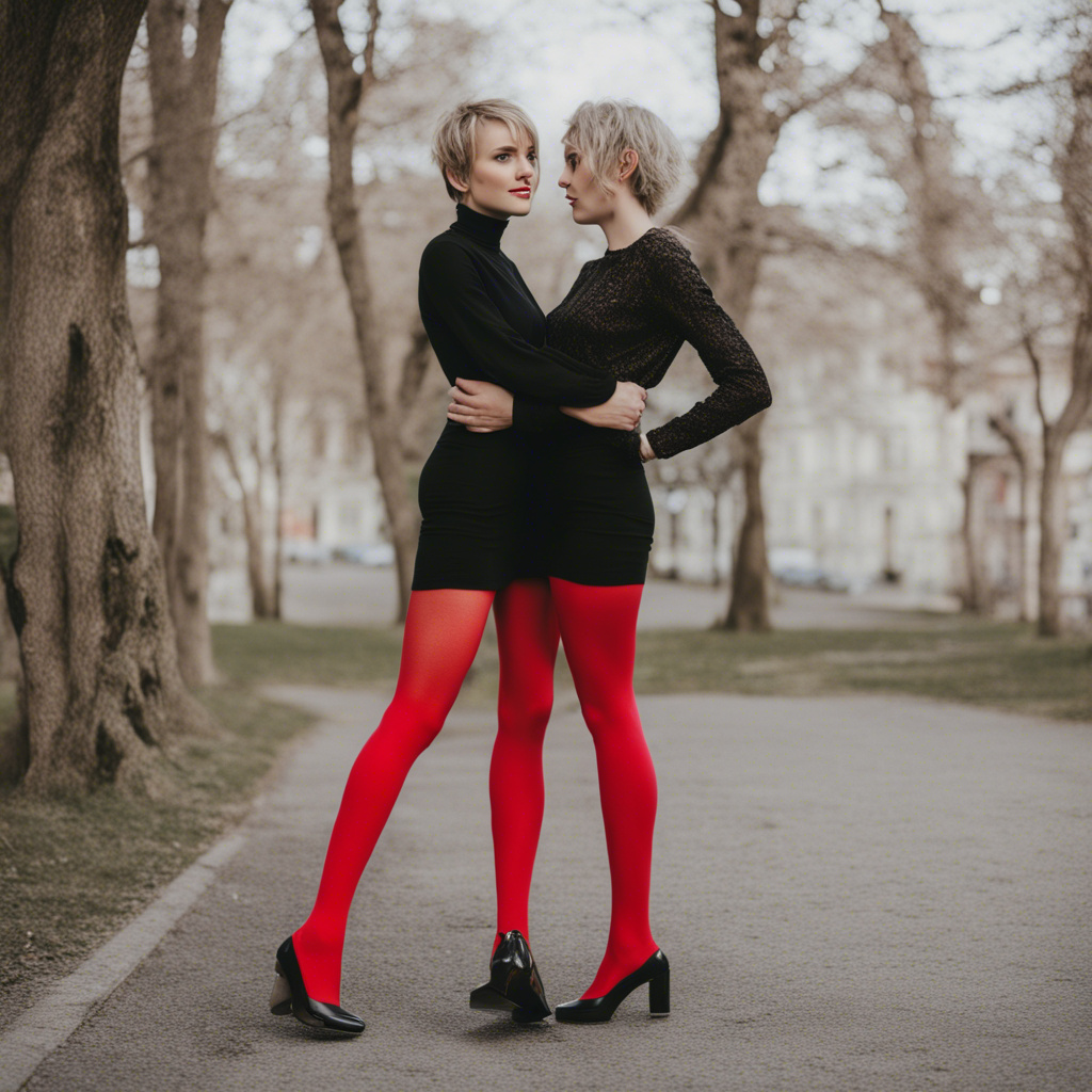 Lesbian Couple In Dress And Red Tights By Charliewils24 On DeviantArt lesbian-couple-in-dress-and-red-tights-by-charliewils24-on-deviantart