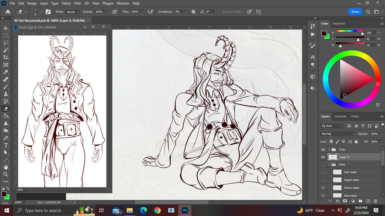 Bard Set WIP: Bard Lineart