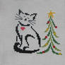 Cross Stitch Christmas Cat