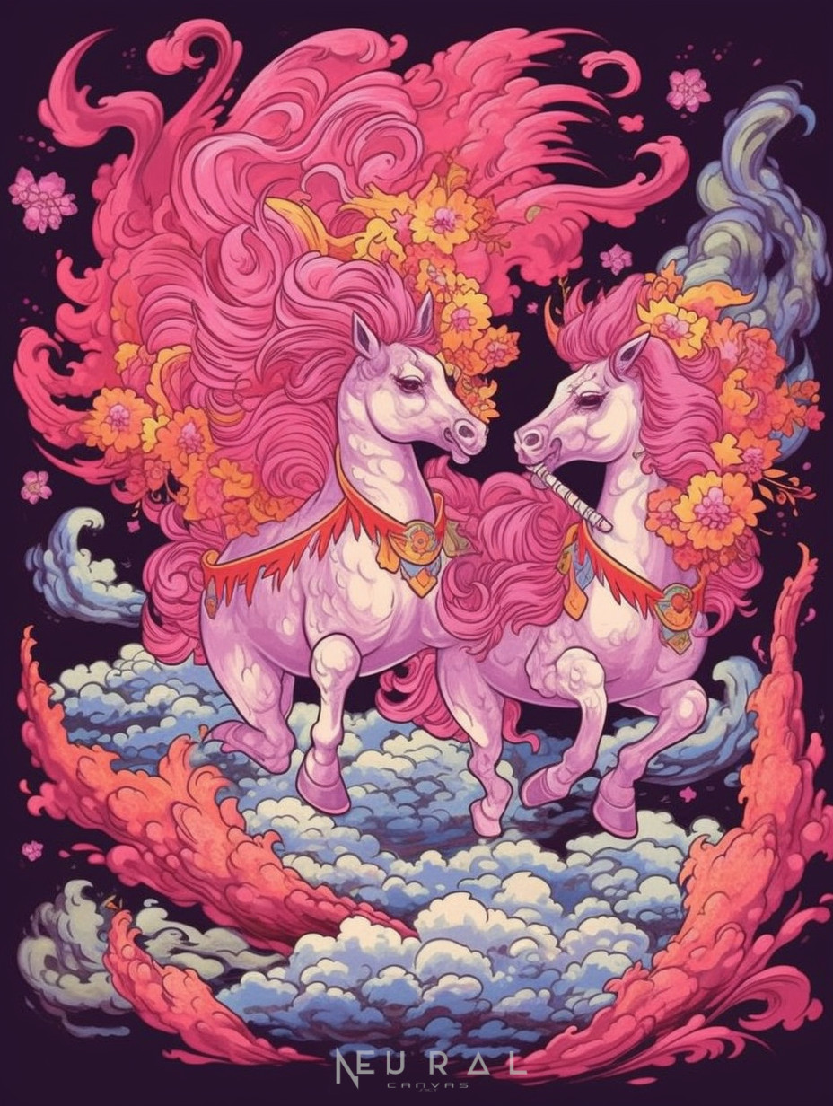 Pink Fluffy Unicorns Dancing On Rainbows