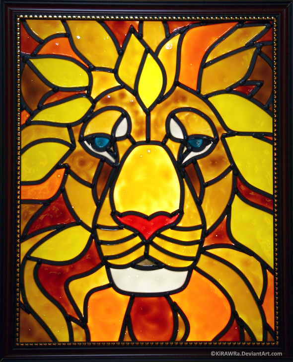Lion Faux Stained Glass