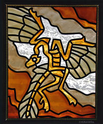 Archaeopteryx Faux Stained Glass (Indoor)