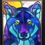 Wolf Moon Faux Stained Glass (Indoor)
