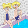 Bubbles and Boomer at the School Pool