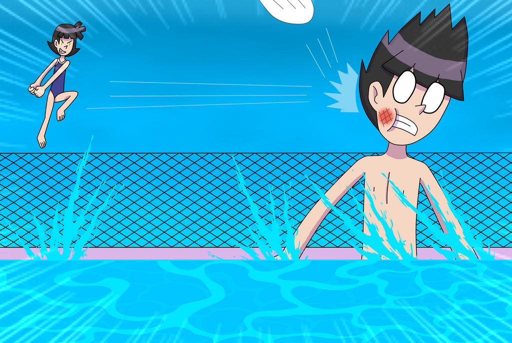 Buttercup and Butch at the School Pool