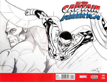 All New Captain America #1 Sketch Cover (inked)