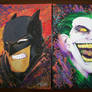 Batman and Joker paintings