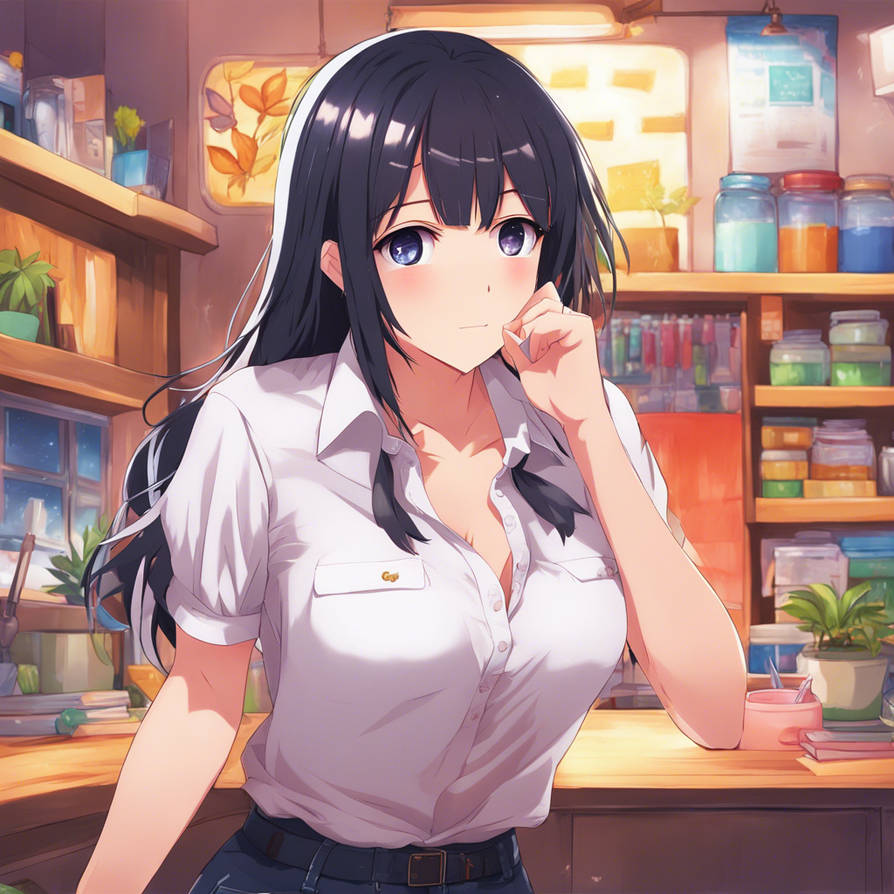 Girl Anime Black Hair Cute