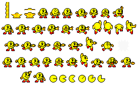 Baby Pacman Sprites Pacman 8 Bit Sprites by kaithehedgefox10 on DeviantArt