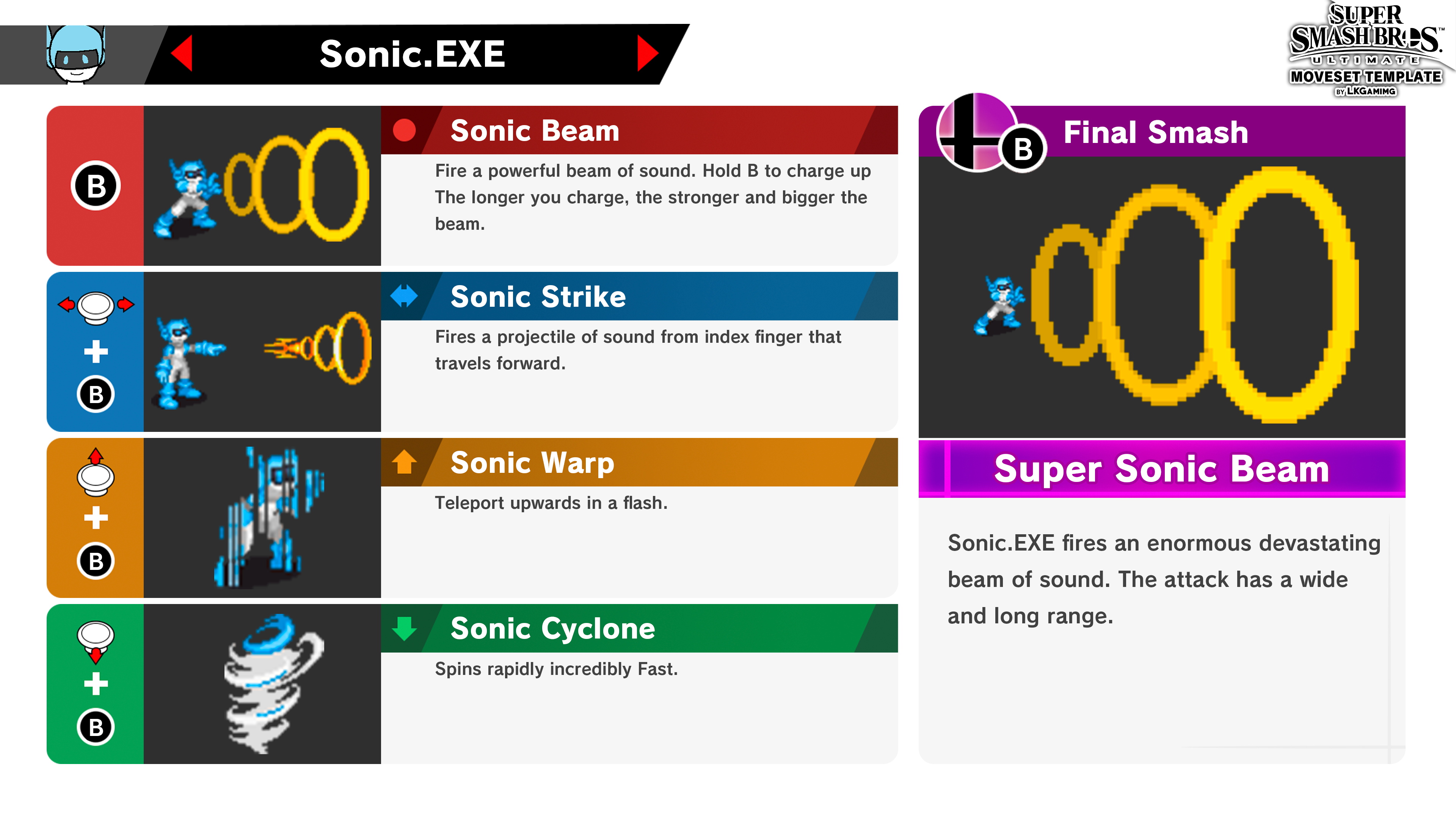 Sonic.EXE (NetNavi) Super Smash Bros. Moveset by kaithehedgefox10 on ...