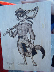 Wood Burned Sly Cooper