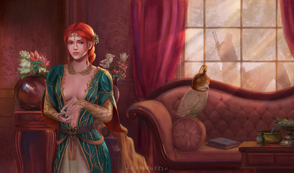 Triss in Kovir waiting for a Witcher