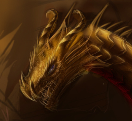 random gold dragon head thing