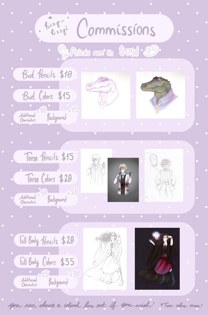 Traditional Line Commission Sheet by Rizzy-Rizzy on DeviantArt