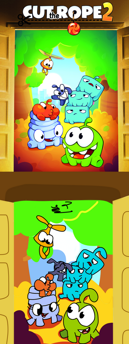 Cut the Rope promo redraw by ChickenCakes on DeviantArt