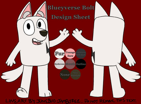 Blueyverse Bolt design sheet