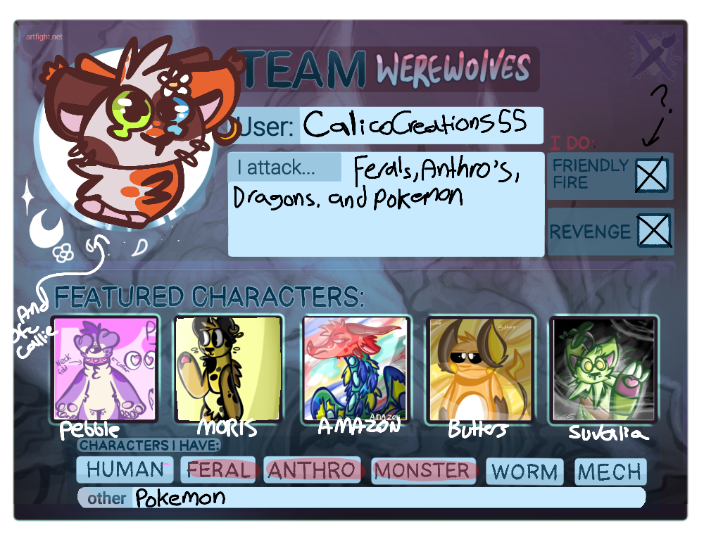 Alpha Awoooo AWOOOO artfight! by CalicoCreations5 on DeviantArt
