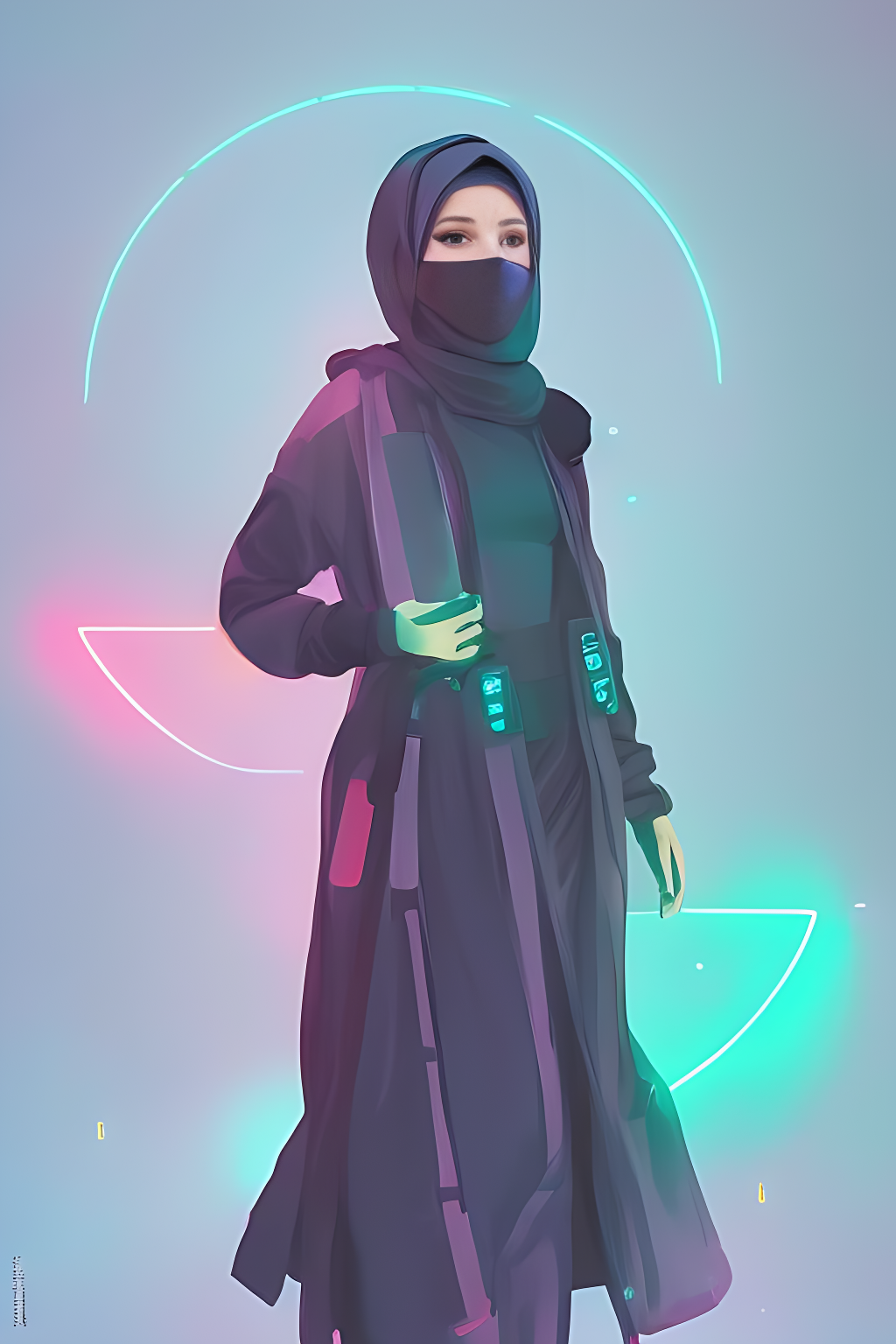 Custom Hijab Anime Girl Art Commission