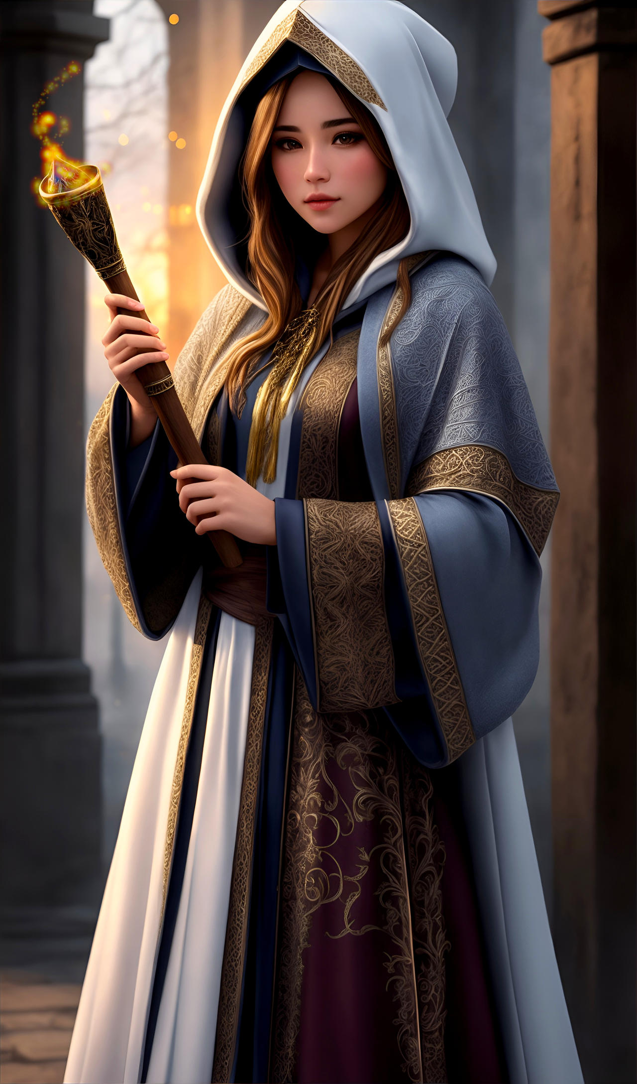 Wizard Person Beautiful female wizard hooded character art by krazix on DeviantArt