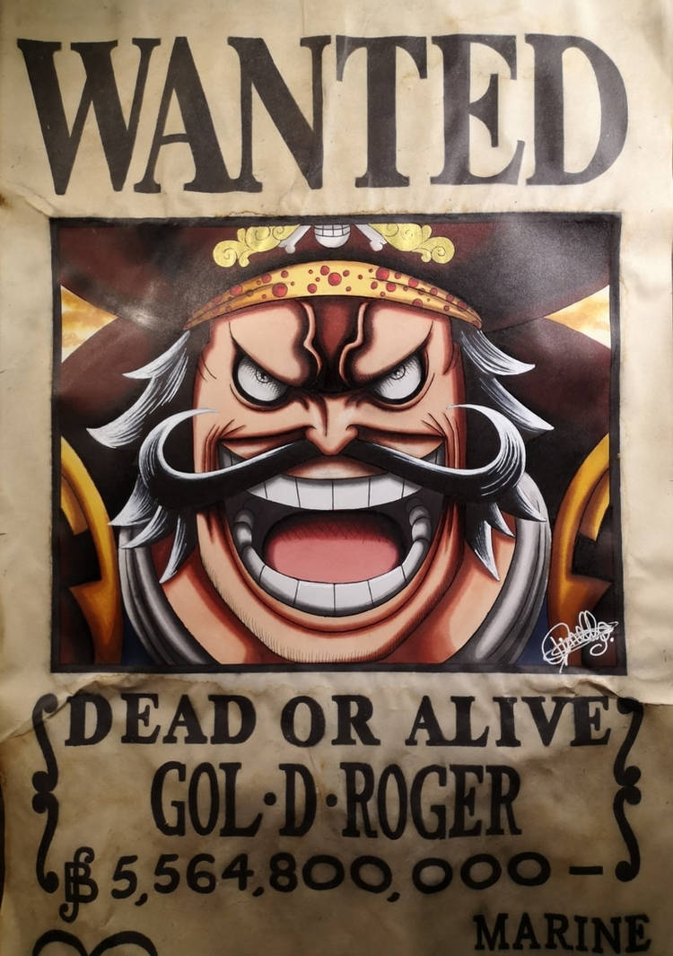 Drawing Wanted Poster Of Gol D Roger One Piece By Loloow On Deviantart