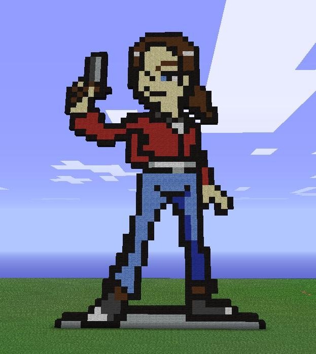 Zoey L4D - Minecraft Pixel Art