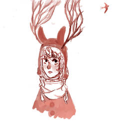 special every day sketch 2  deer-bunny girl