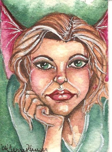 Thinking Fairy Aceo