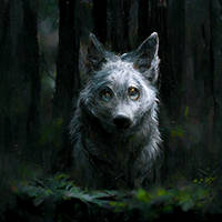 G... a gray wolf in woodlands f19c27c6-55ab-4323-9