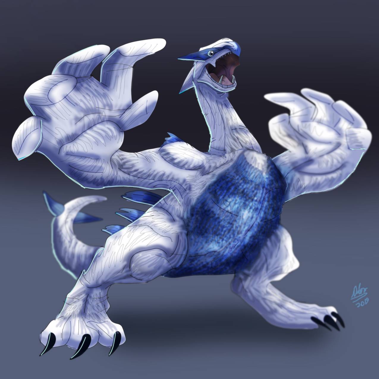 Pokemon: Lugia by LindseyWArt on DeviantArt