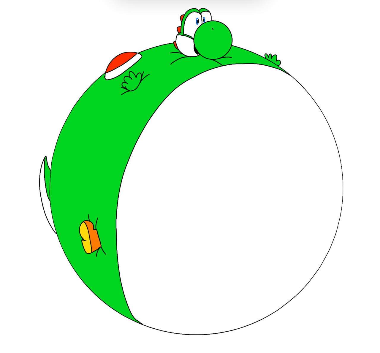 Yoshi Inflated by skyb2012 on DeviantArt
