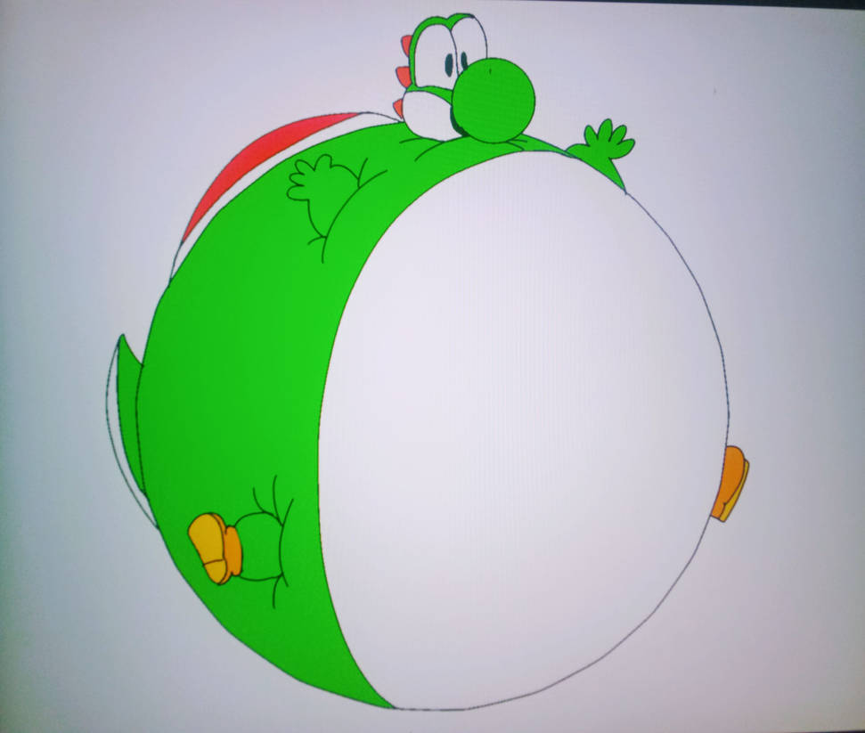 Yoshi Inflated (request) by skyb2012 on DeviantArt