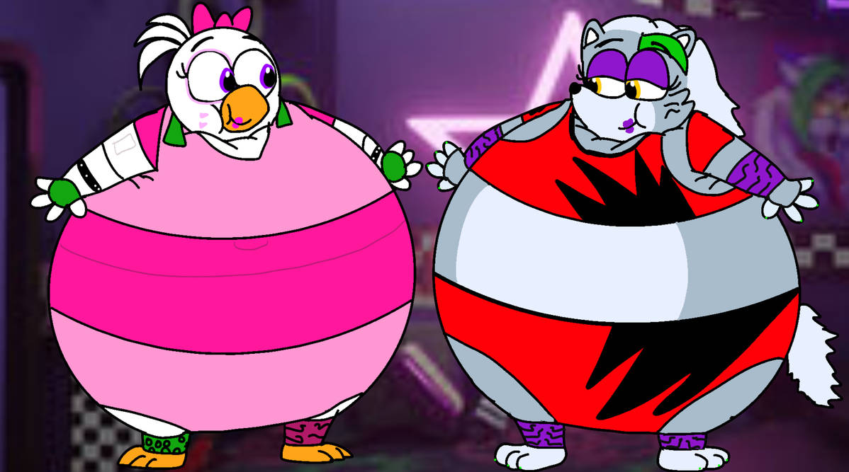 Fat Glamrock Chica and Fat Roxanne Wolf by skyb2012 on DeviantArt