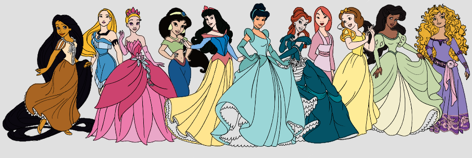 disney princess dress colors Hello! I attempted to fix the princesses dresses : r/disney