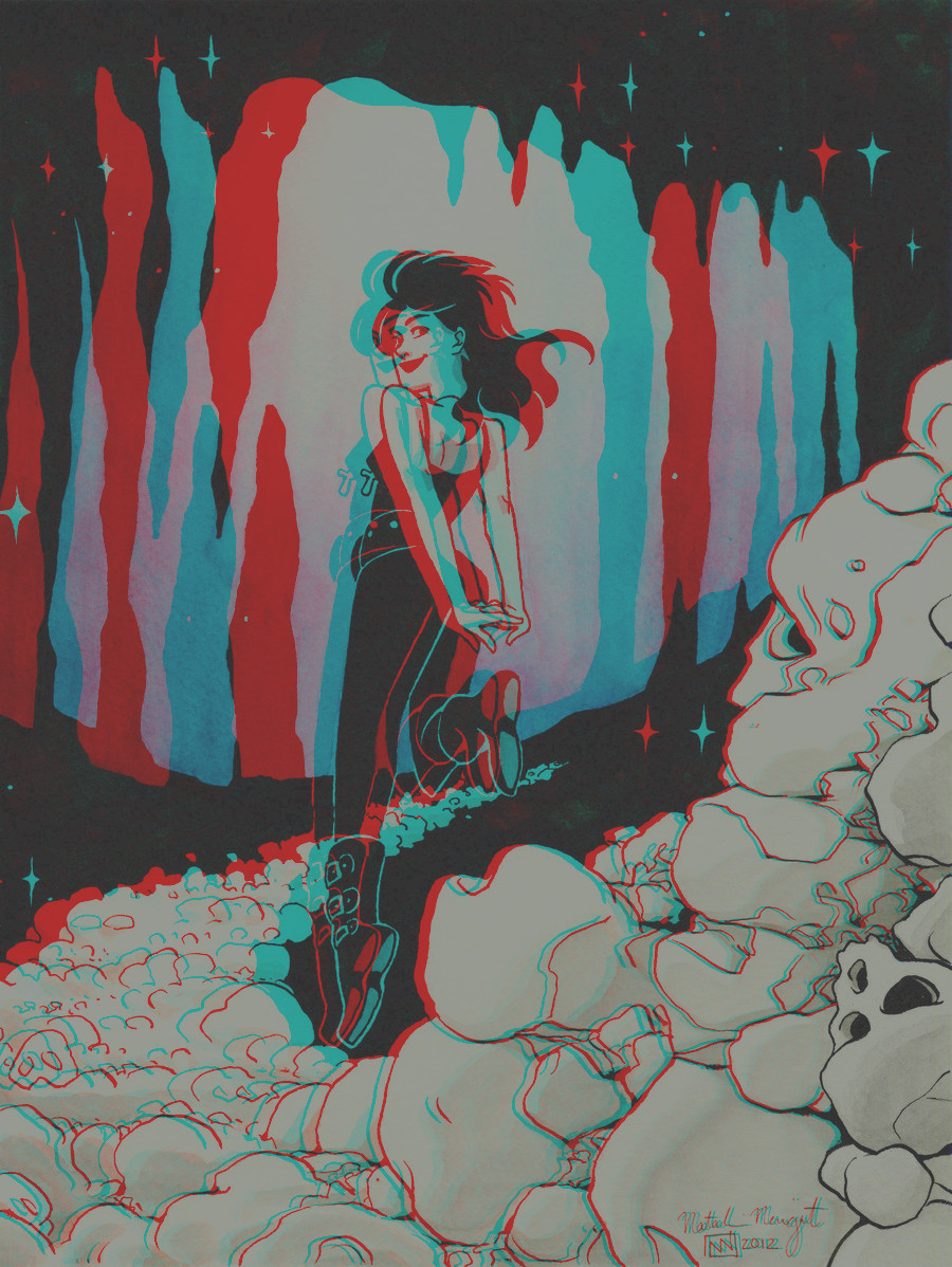 Natalie Nourigat's sketch of Death - 3D Anaglyph