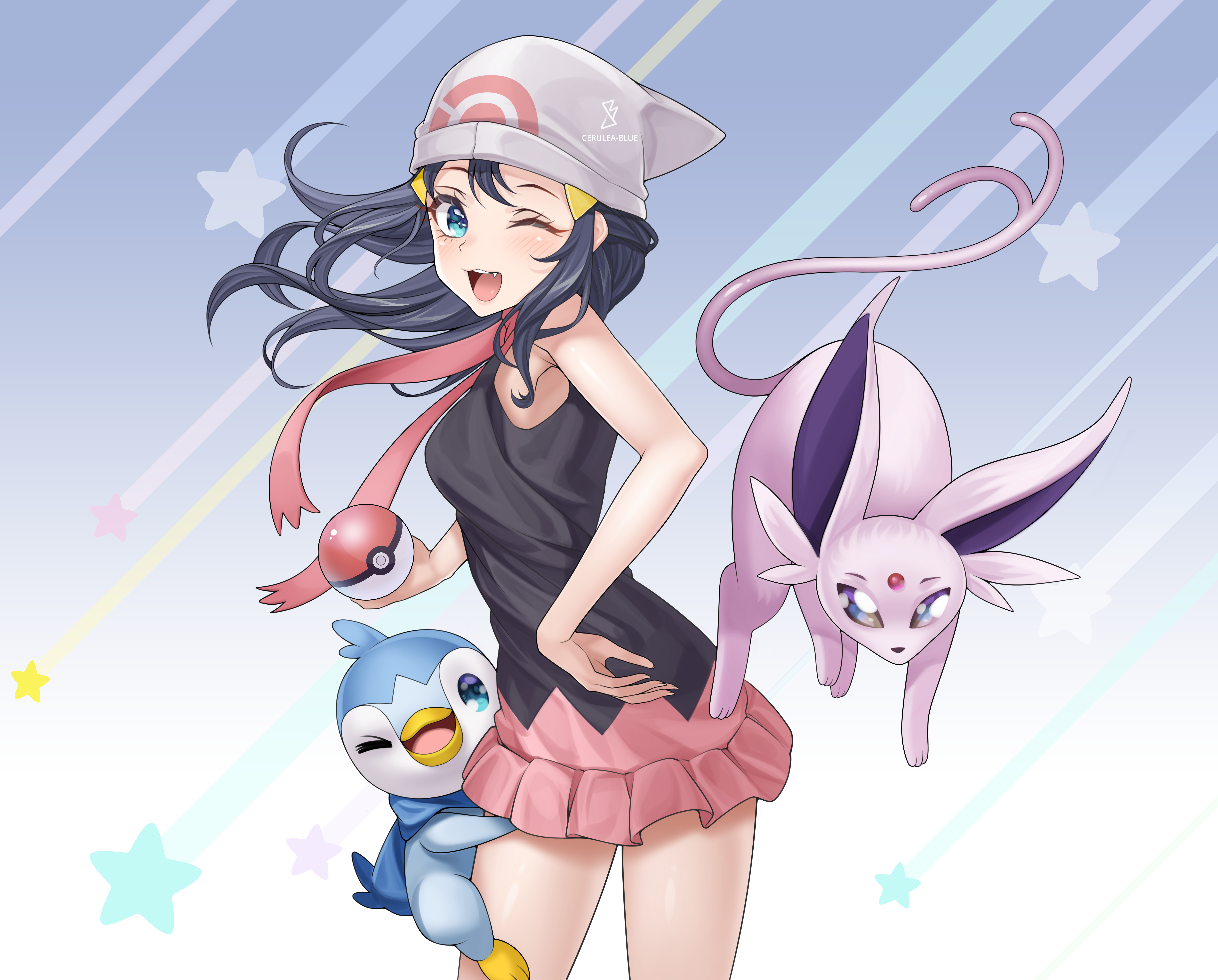 Download Cute Pokemon Trainer Dawn Wallpaper