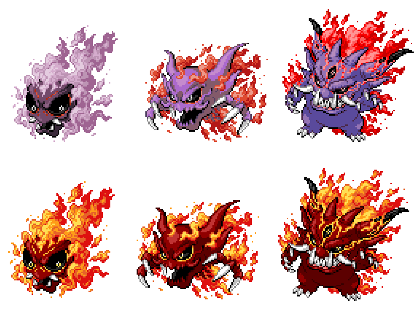 Gengar Evo Line Sprites by mammuth89 on DeviantArt