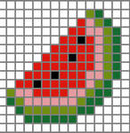 Minecraft Melon Pixel Art Grid