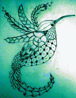 Zentangle Humming Bird by Dragonshadow3