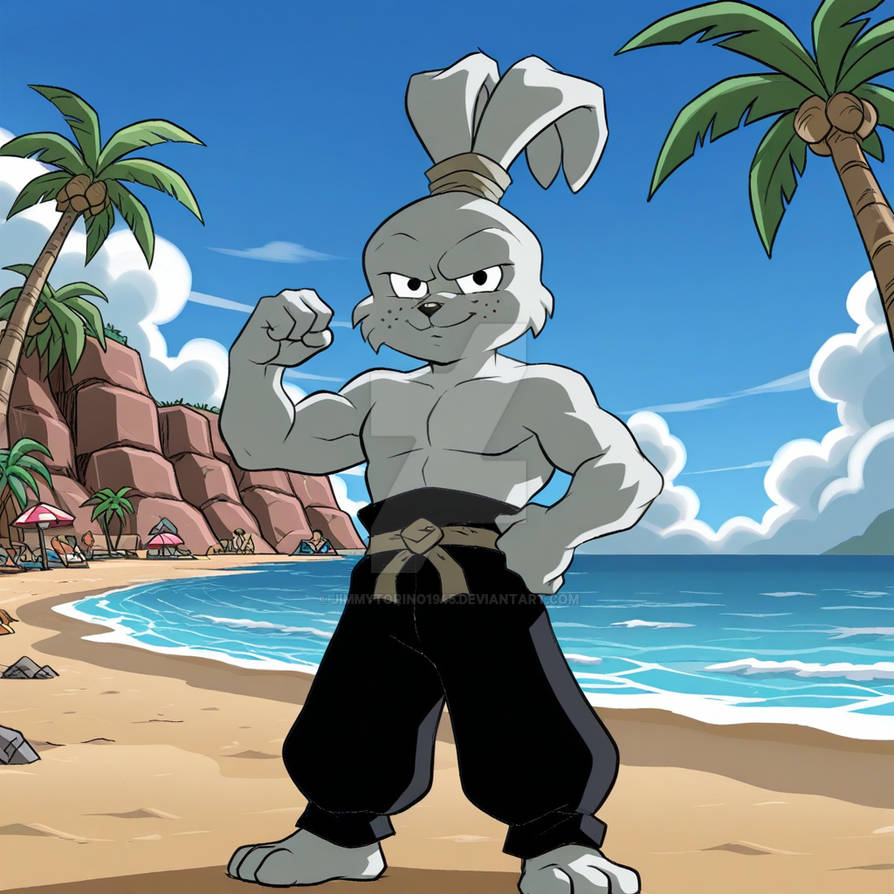 Muscular Rabbit at Beach by JimmyTorino1945 on DeviantArt
