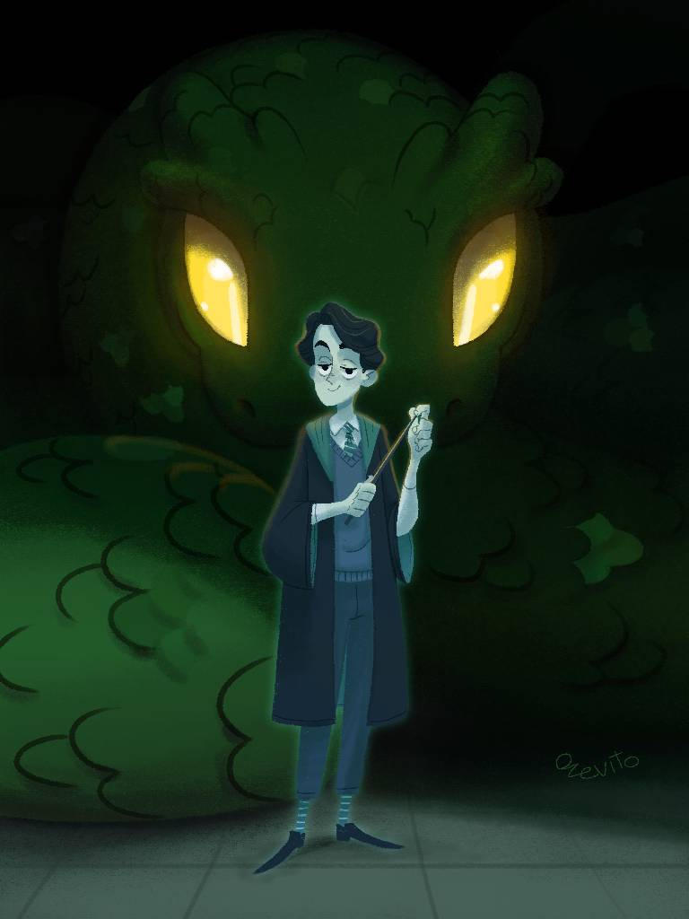 Past Tom Riddle and Basilisk - Harry Potter by Ozevito on DeviantArt