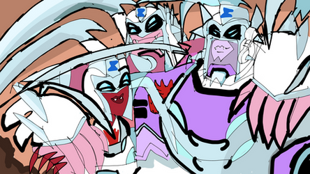 Shattered glass animated spider bots