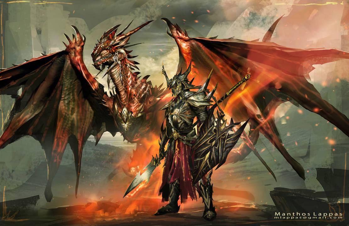 Dragon and Rider- Concept Art V2 by ManthosLappas on DeviantArt