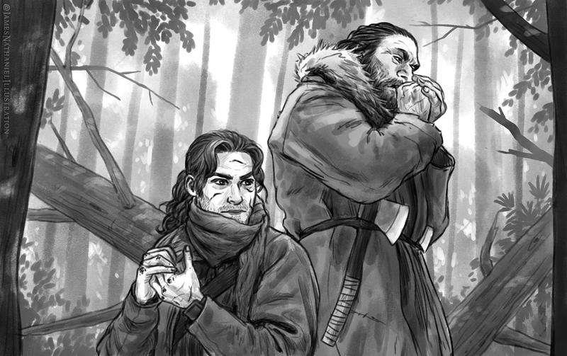A man and a giant by JNathanIllustration
