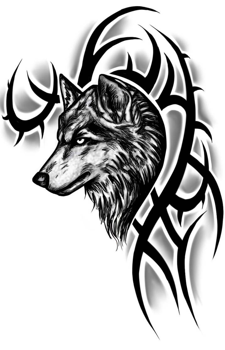 Tribal Wolf Tattoo Design by InstilledPhear on DeviantArt